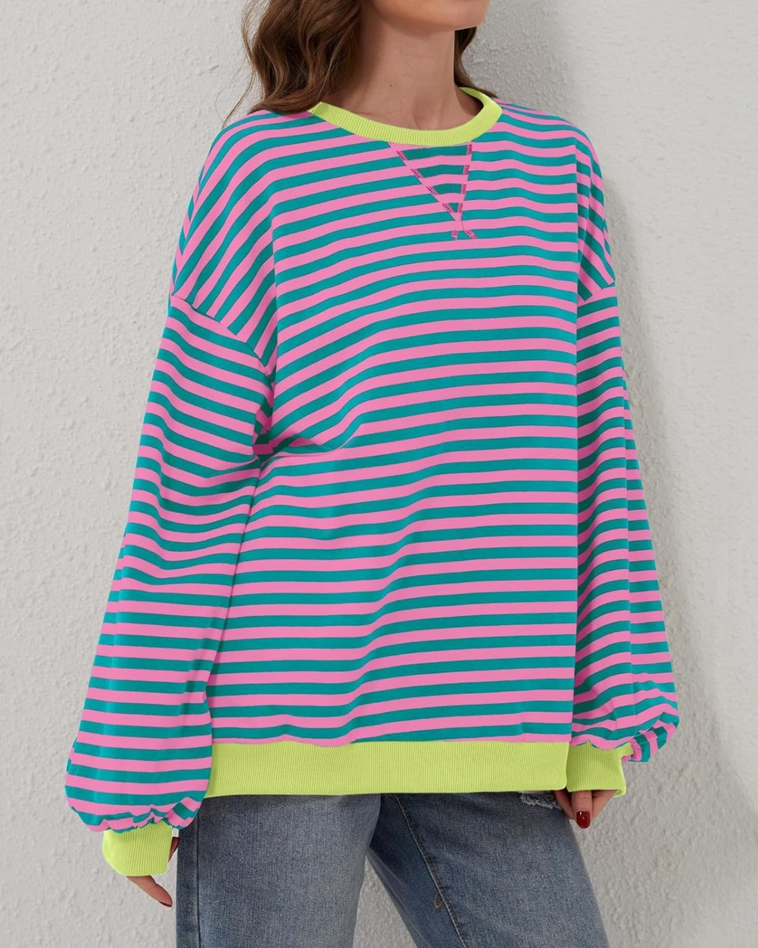 Vellana | Oversized Striped Sweatshirt