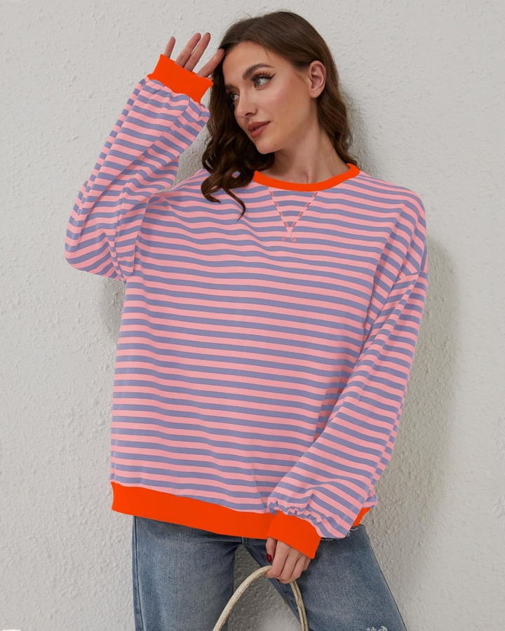 Vellana | Oversized Striped Sweatshirt