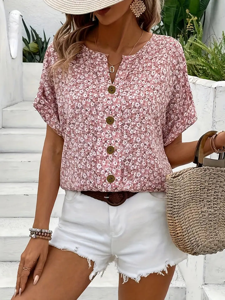 Charis | Floral Button-Up Blouse