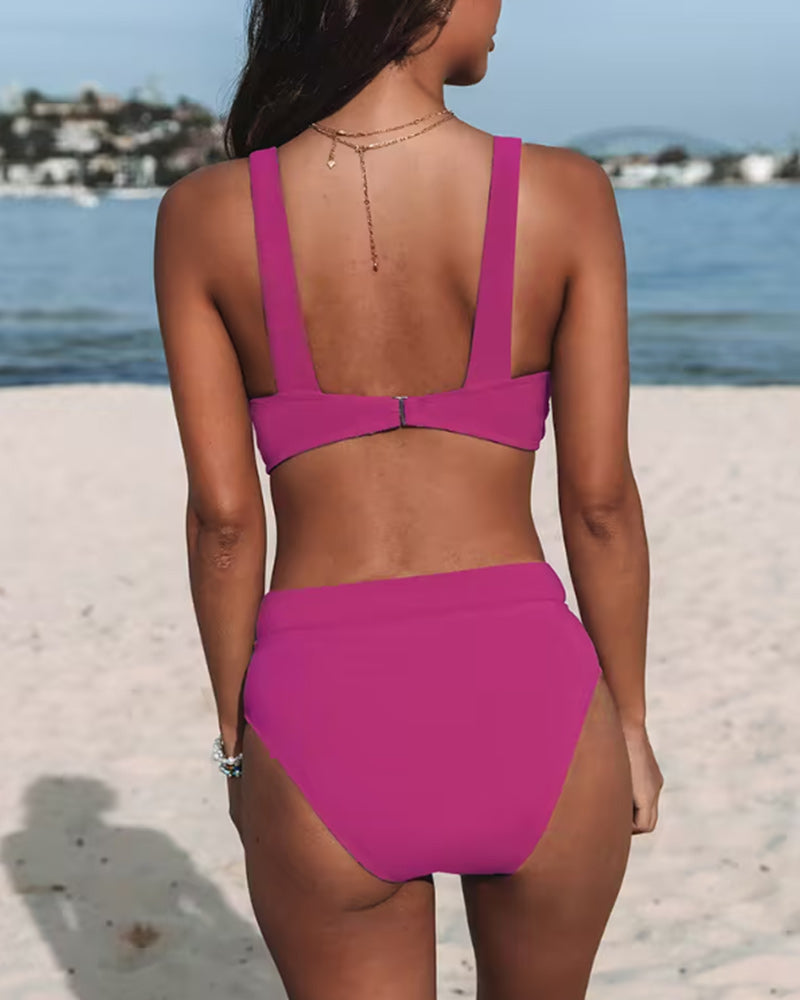 Harper | High waist swimsuit in solid color design