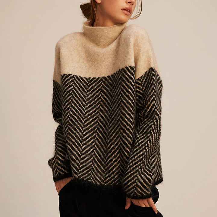 Rowena | Two-tone Turtleneck Sweater