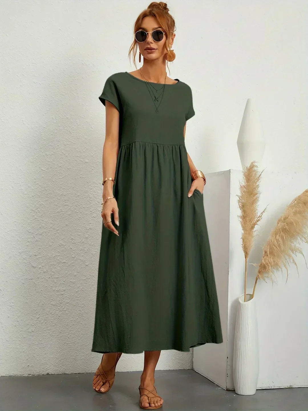 Ayla™ | Lightweight, soft cotton dress with pockets