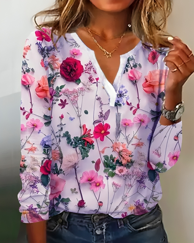 Christina | Blouse with Floral Pattern