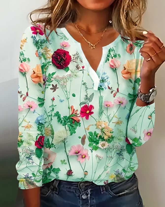 Christina | Blouse with Floral Pattern