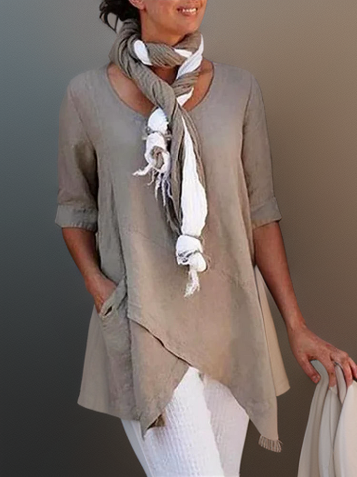 Eleanor┃Crossed hem A-line casual tunic