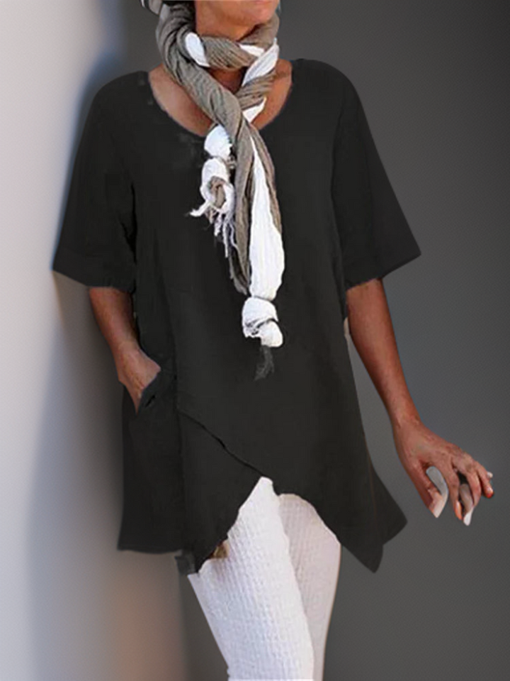 Eleanor┃Crossed hem A-line casual tunic