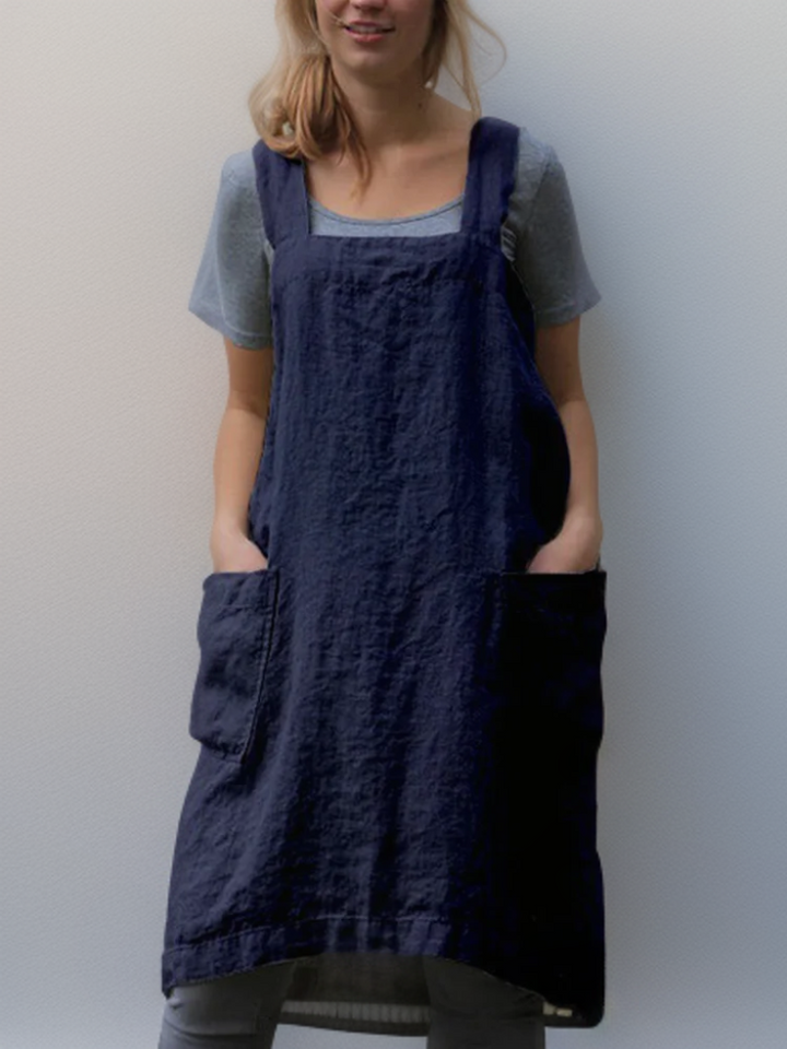 Laura | Simple apron with crossed back straps