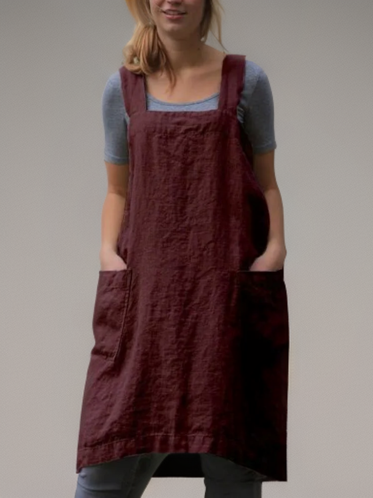 Laura | Simple apron with crossed back straps