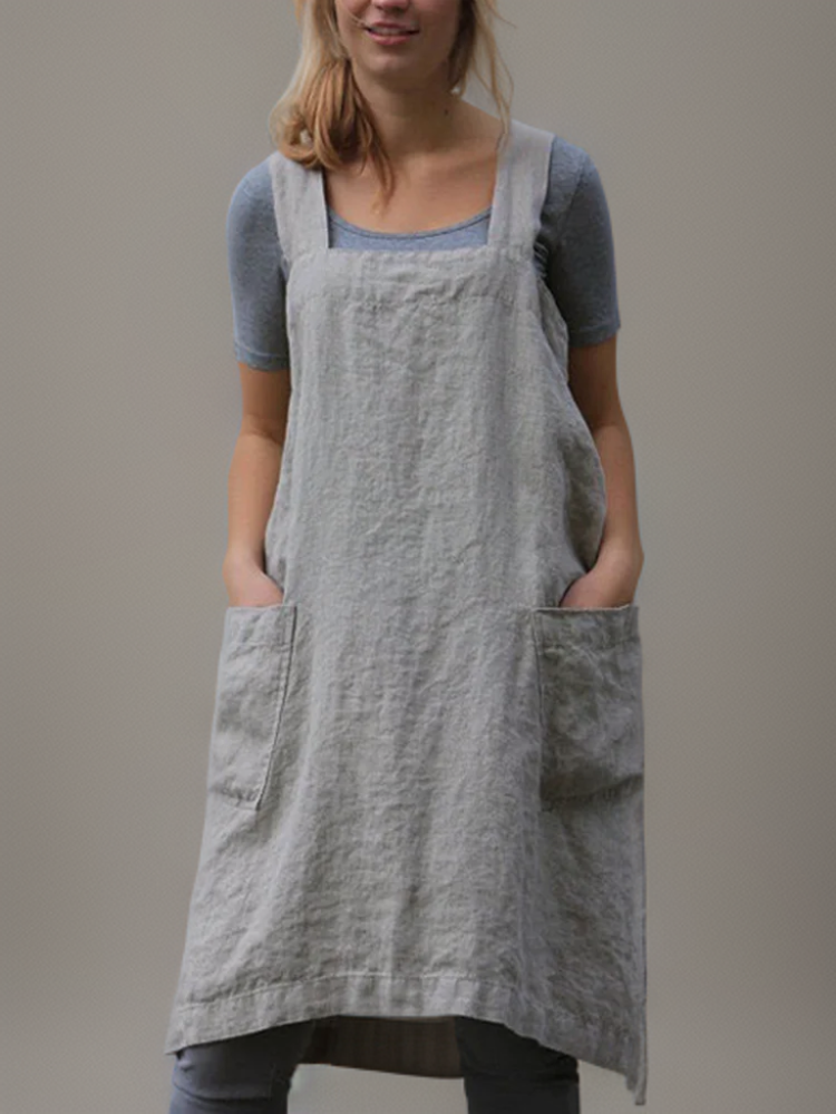 Laura | Simple apron with crossed back straps