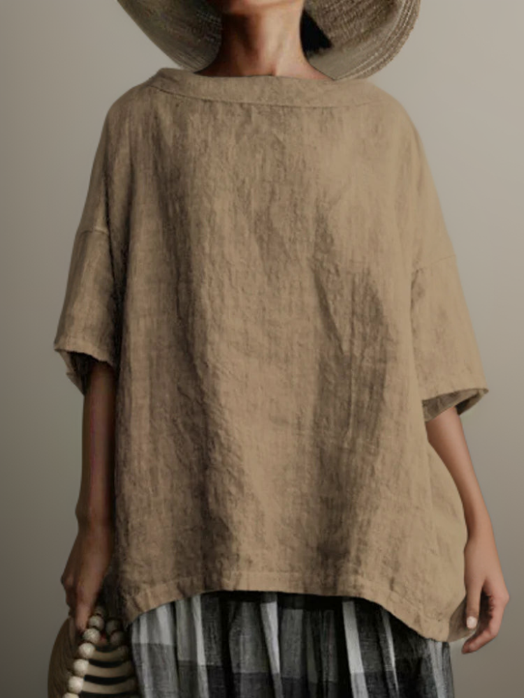 Victoria┃Vintage oversized tunic with boat neckline